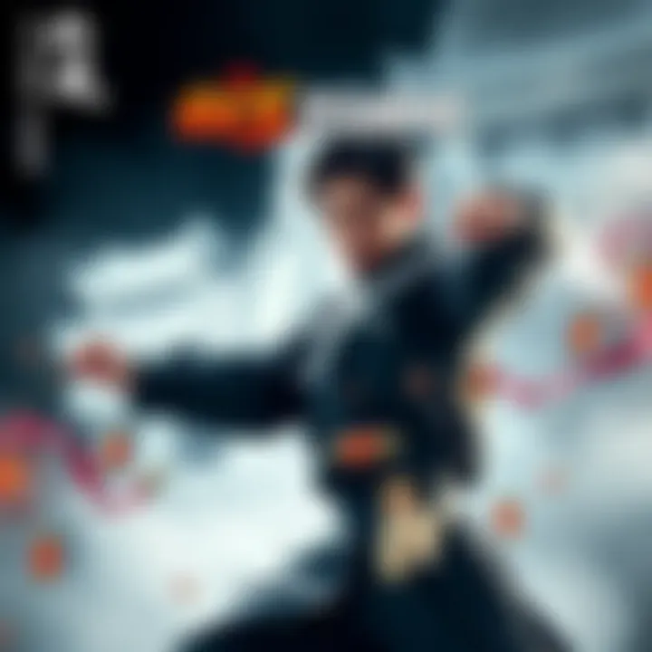 Sun Jin-Woo in action Sun Jin-Woo showing strength and determination in a dynamic pose