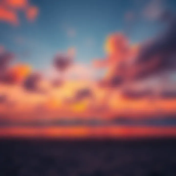 A peaceful beach setting with a vibrant sunset, symbolizing fleeting moments of happiness.