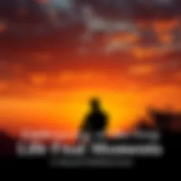 Sunset with Silhouette of a Person A silhouette of a person sitting on a hilltop, watching a sunset, symbolizing reflection and acceptance in life's final moments.