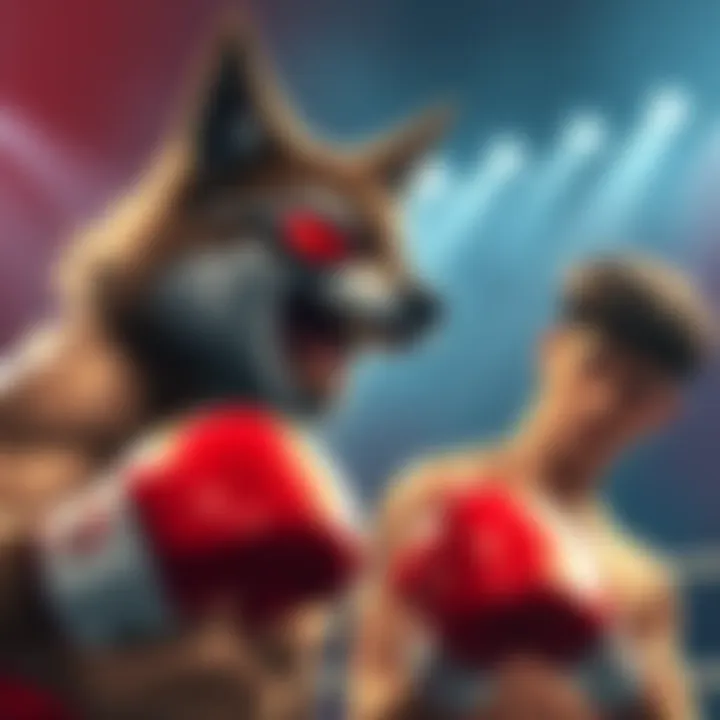 Super Eyepatch Wolf talks about iconic boxing moments from Hajime no Ippo, showing images of Miyata and Randy Boy Jr. in action.