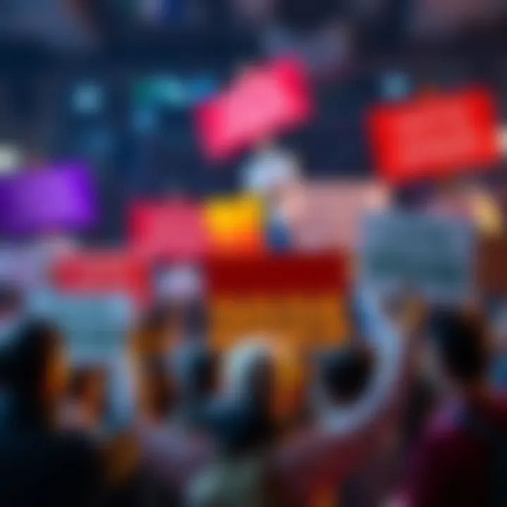 People holding signs to express their political support for various candidates and movements in 2025