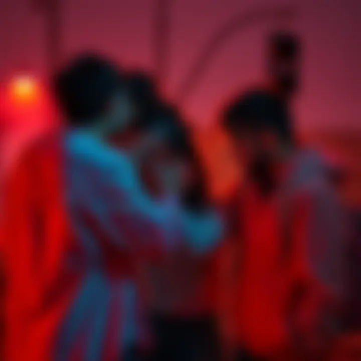 A group of friends comforting a friend in distress, showing emotional support and connection.