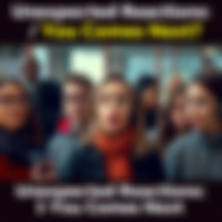 A diverse group of people expressing surprise and discussing their thoughts about an unexpected comment online.