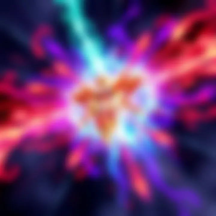 An illustration showing Suzaku showcasing its powers, with vibrant colors and dynamic energy effects symbolizing its potential in 2025.