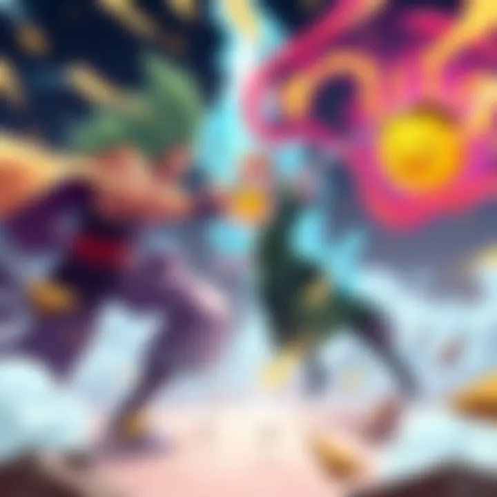 Illustration of the Swap-Swap Fruit showing its powers in a battle scene with characters exchanging positions