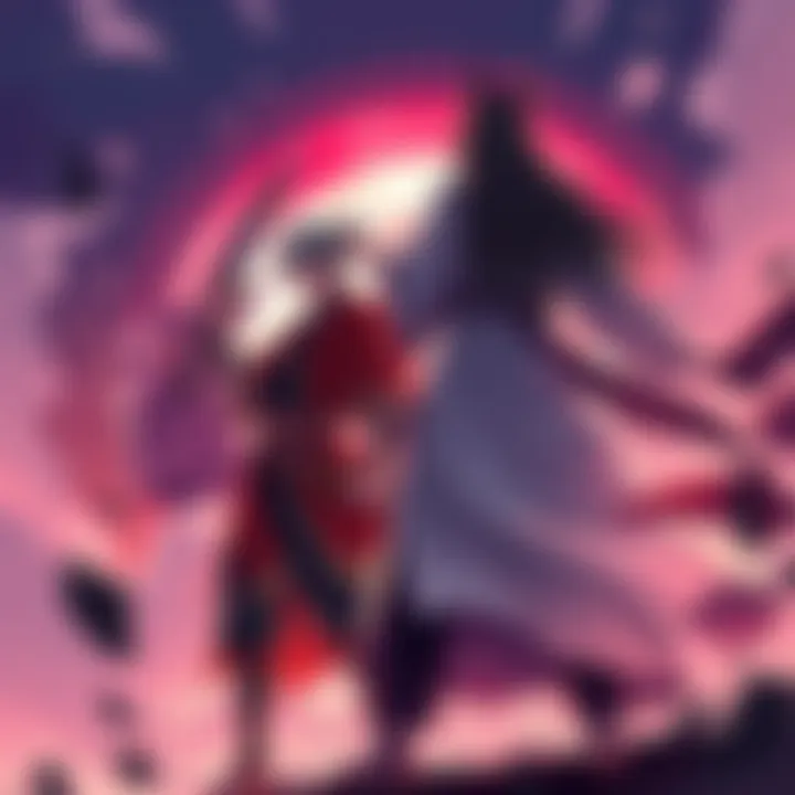 Takaba confidently stands ready to fight, while Yuji provides comic relief nearby, both facing a daunting enemy, Sukuna.