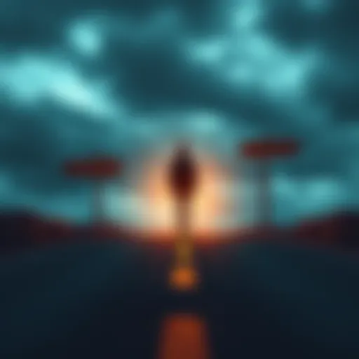 A person standing at a crossroads looking at signs pointing in different directions, symbolizing choices and new opportunities.