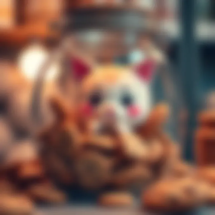 A cute character named Takodachi is humorously trapped inside a cookie jar, surrounded by cookies and looking confused.