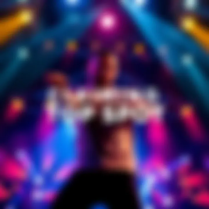 Individual performing a skill on stage to demonstrate mastery and talent