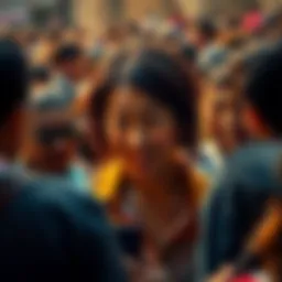 Tamsy Surrounded by Mixed Reactions Crowd of people discussing Tamsy's controversial title as a horrible person with divided opinions