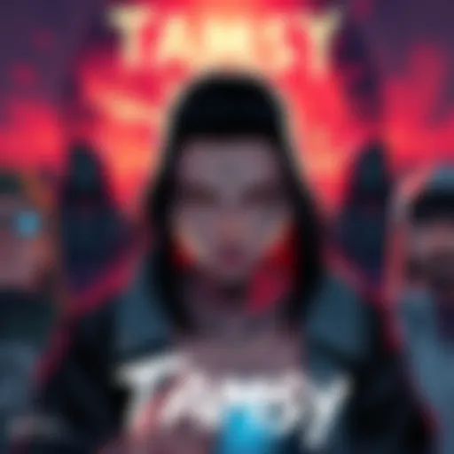 Tamsy changes from a relaxed character to a cult leader, showing a dramatic expression and dark attire while surrounded by followers.