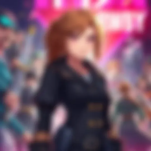Tanya Von Degurechaff stands confidently, wearing military attire with a determined expression, set against a RWBY-themed background filled with vibrant colors and unique characters.