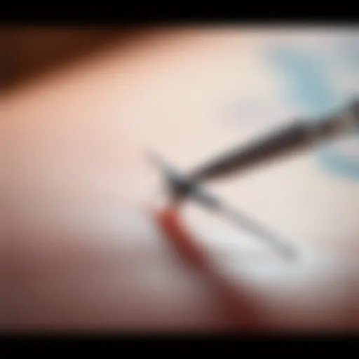 A close-up of a tattoo needle in action, applying ink to skin, capturing the moment of getting a first tattoo.