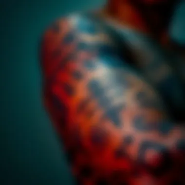 A close-up of a person's arm covered in tattoos symbolizing sacrifice, showcasing various designs that reflect personal meaning and emotion.