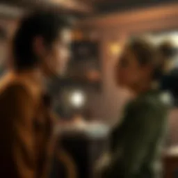 Taz and Emily in a scene together Taz and Emily share a moment on set, showing their strong chemistry and talent as actors