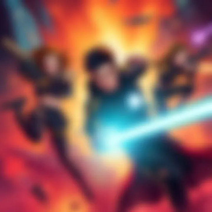 Illustration showing key characters from TCB engaged in action, highlighting a pivotal moment from Chapter 1176