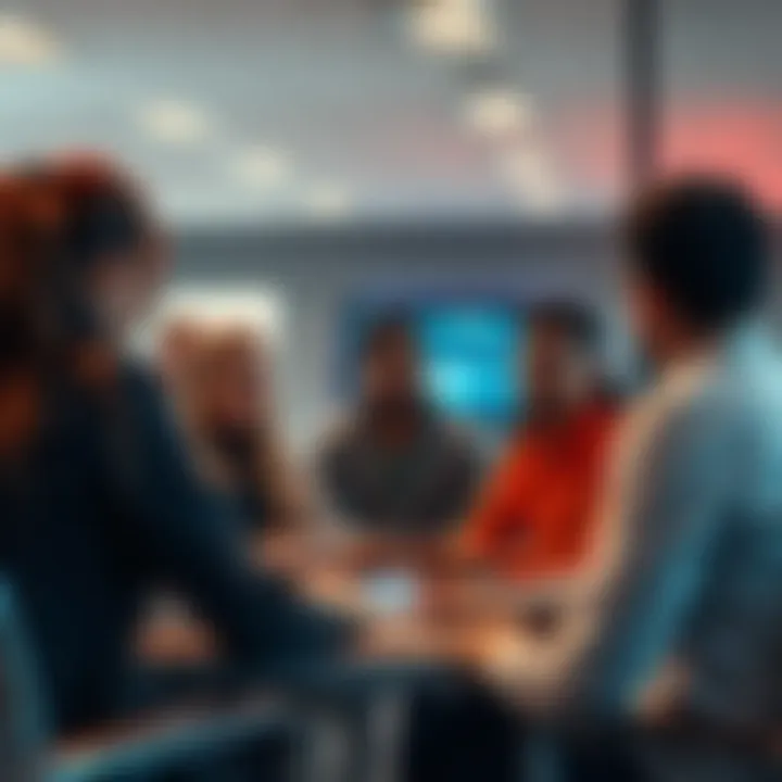 A diverse group of people in a meeting room sharing ideas about team dynamics and alternatives to TUI.
