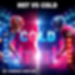 Team Performance Comparison Graphic showing hot and cold sports teams with statistics and rankings