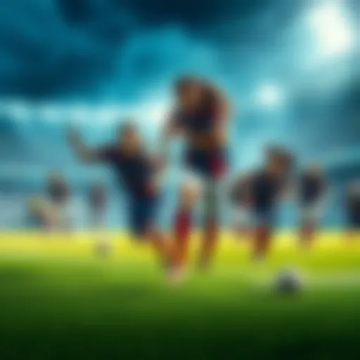 Several sports teams in action on the field during a championship event, showcasing competitive spirit and teamwork.