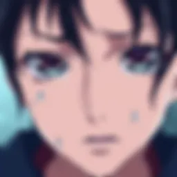 A close-up of a sad anime character with tears in their eyes, conveying deep emotion