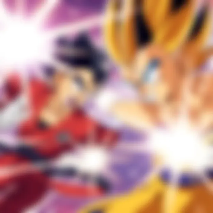 Ssj2 Teen Gohan battles Ssj3 Vegeta in a fierce fight with energy blasts and intense expressions.