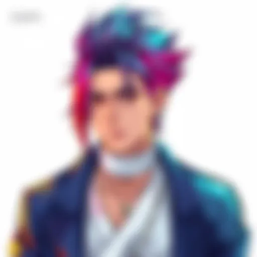 A colorful sketch of Tengen Uzui, showcasing his distinct hairstyle and attire, inviting viewers to rate the artwork.