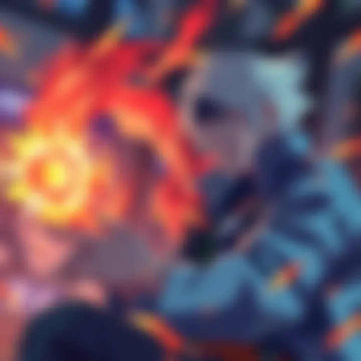 Tengen sharing insights during an exciting anime battle scene