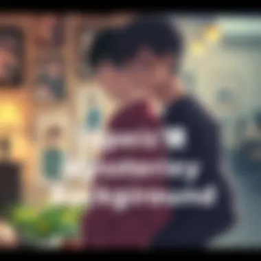 Teppei stands next to Jirou, both looking thoughtful, surrounded by family photos that hint at a complex background.