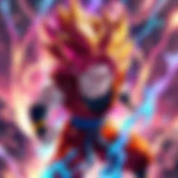 TEQ LR SSJ Namek Goku Card Art Colorful animation of TEQ LR SSJ Namek Goku showcasing vibrant graphics