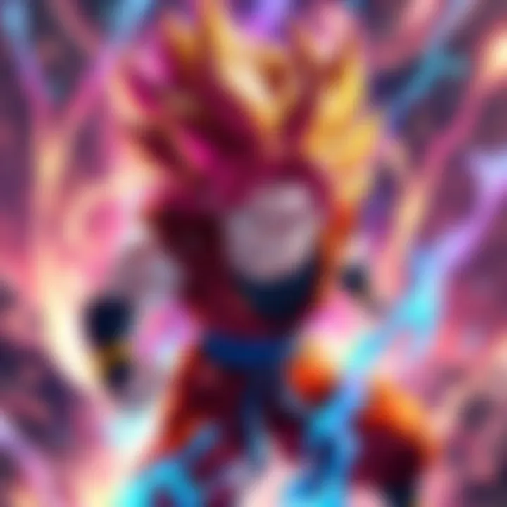 TEQ LR SSJ Namek Goku Card Art Colorful animation of TEQ LR SSJ Namek Goku showcasing vibrant graphics