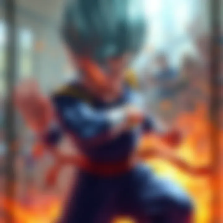 Teq Vegito showcasing his new powers during the GLOBAL campaign SUPER 3, with fans cheering in the background