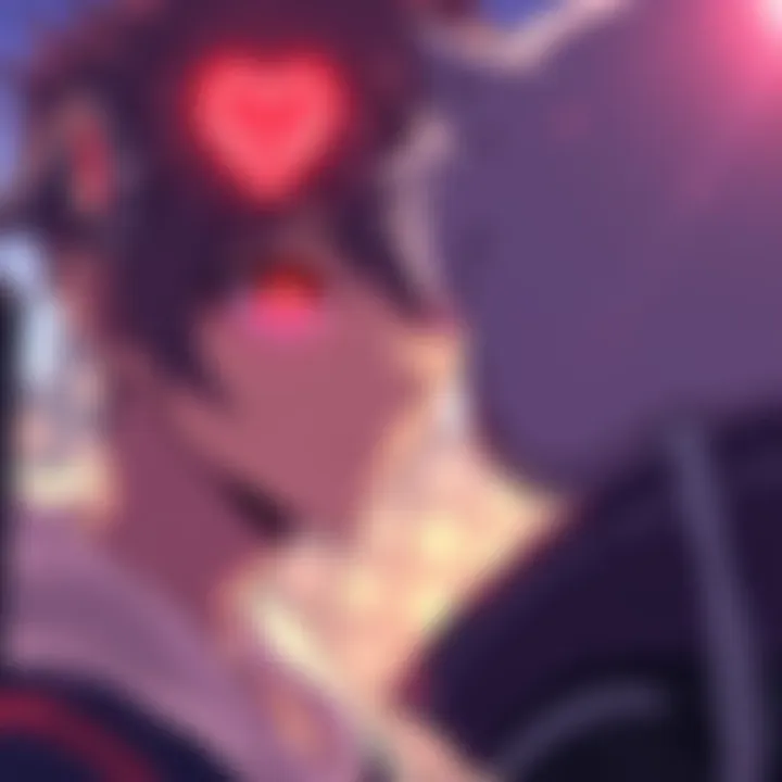 Teru gazes at Mob with heart-shaped eyes, showing signs of infatuation in a manga scene.
