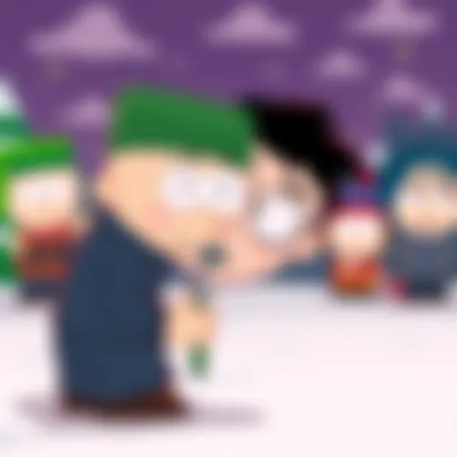 A scene showing a character inspired by Tetsuo, showcasing a mix of humor and anime art style in South Park's animation.
