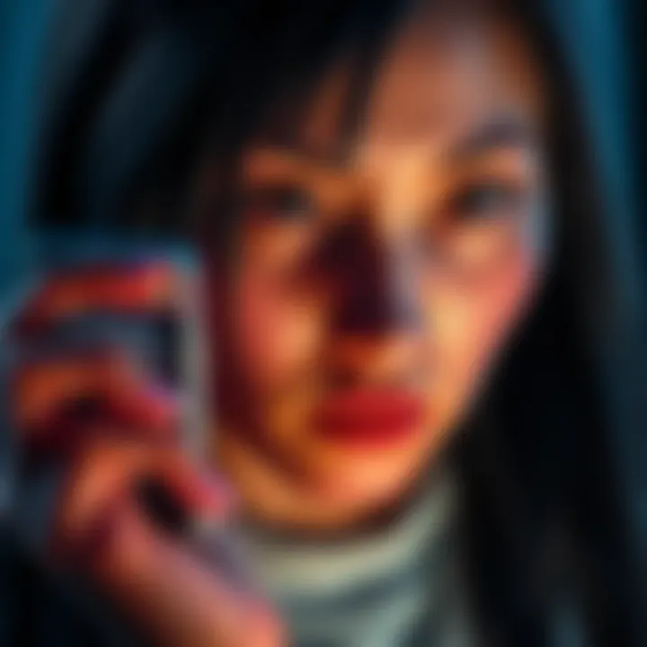 A phone screen showing a text conversation related to Endeavor and Rei, with a concerned expression on Rei's face.