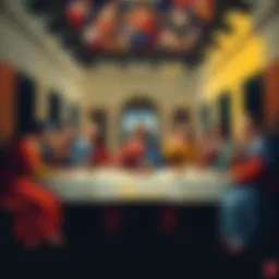 A colorful and detailed depiction of The Last Supper artwork by 水月, featuring vibrant colors and intricate details that invite thought and reflection.