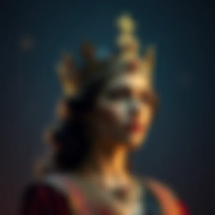 A person wearing a crown symbolizes the power of influence in society.