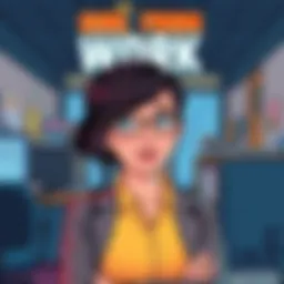 Comic Cover of The Girl From Work Cover illustration featuring the main character from The Girl From Work, showcasing her in a vibrant office setting with colorful comic elements.