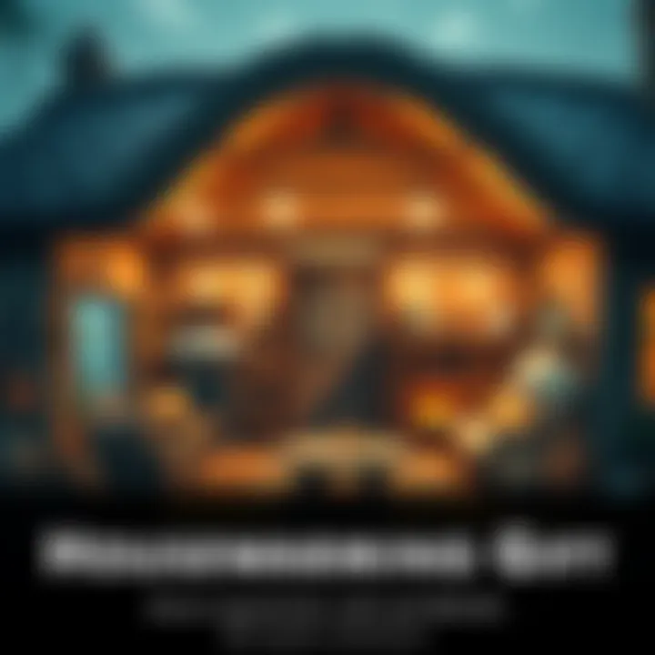 Themed Housewarming Gift Artwork blending elements from Lord of the Rings and Studio Ghibli, featuring a cozy home setting with fantasy details.