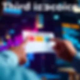 A person pointing at a chart showing three options, emphasizing the third choice as the best one.