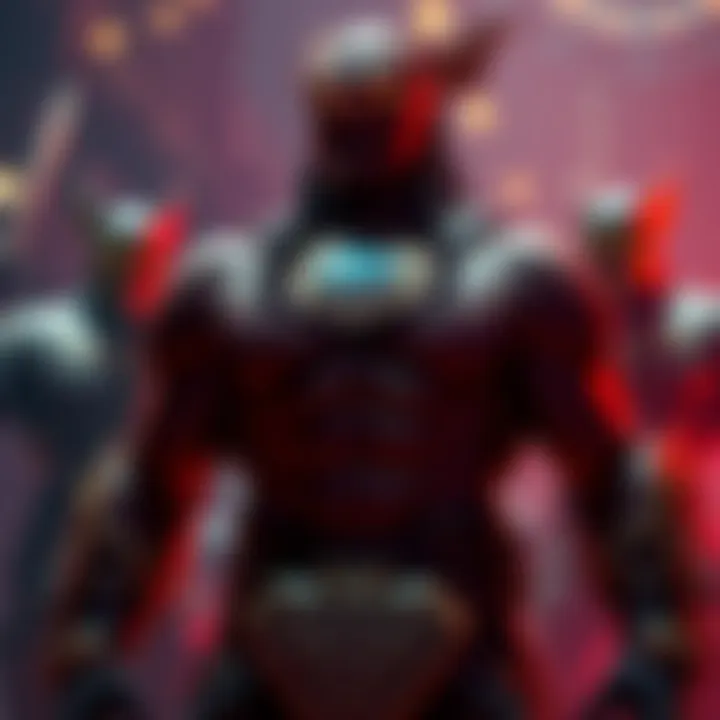 Thragg stands ready to face powerful opponents in the VILLAIN Gauntlet, showcasing his strength and determination.