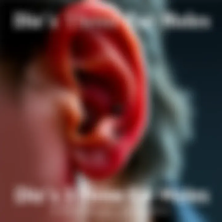 A close-up of a person's ear showing three unique moles, similar to those of rock star Dio, highlighting their unusual appearance
