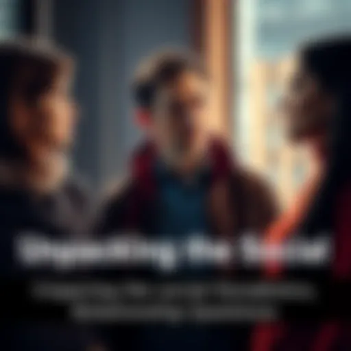 A group of three individuals, two women and one man, engaged in a serious conversation, with the man looking puzzled and questioning the women about his behavior.