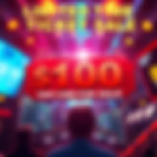 A bright graphic showing tickets for sale with a bold $100 price and a clock symbol indicating urgency