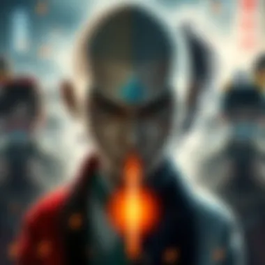 A split image showing Tien, a character from a popular franchise, with Western fans on one side and Japanese fans on the other, highlighting cultural differences in character appreciation.