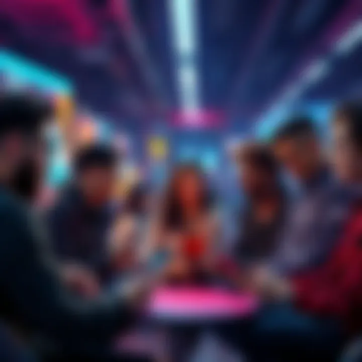 A group of people engaged in a lively discussion about powerscaling on TikTok, showcasing various characters and stats on their phones.