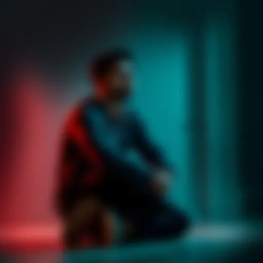 Tio Reflecting on Secrets A thoughtful man sitting alone, reflecting on his choices with a worried expression, surrounded by shadows that symbolize secrets, highlighting the theme of friendship and personal struggle.