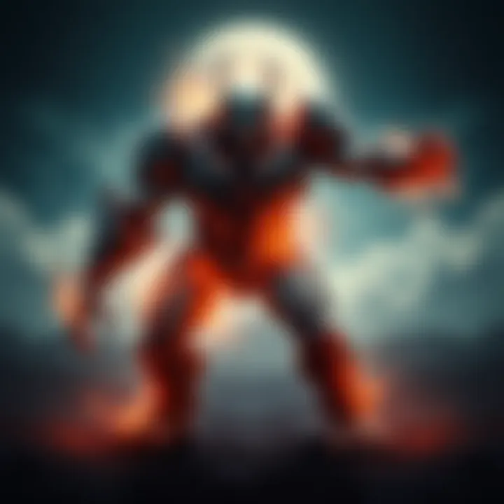 A titan transforming, showcasing size changes and body adjustments, with focus on positioning during the transformation process.