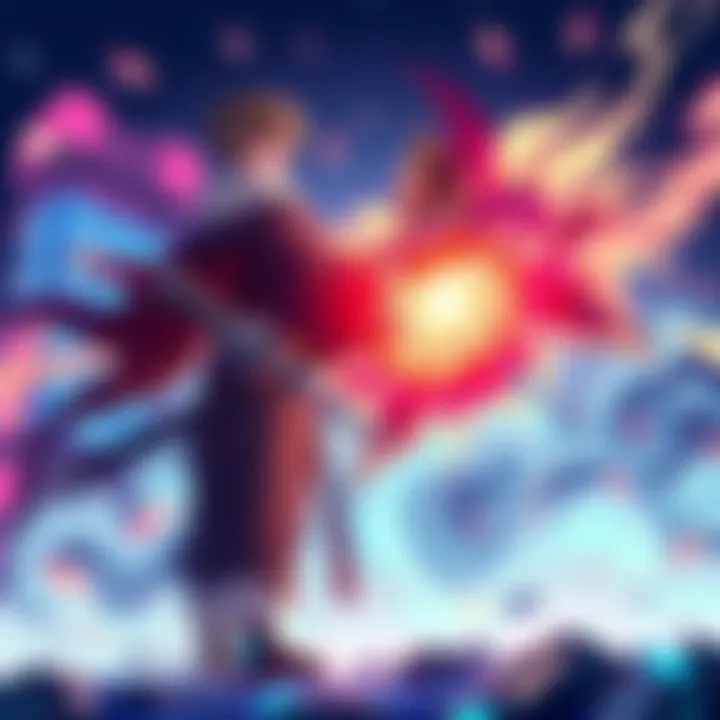Toji stands ready to use ISOH against Rika's shikigami in a magical duel, showcasing intense energy and combat readiness.