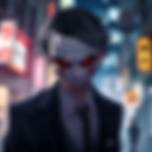A tense scene from Tokyo Ghoul featuring Kaneki with his iconic mask, showing the contrast between light and dark themes in the anime.