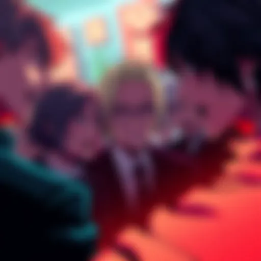 A group of Tokyo Ghoul characters in a heated debate, showcasing expressions of shock and confusion over differing opinions.